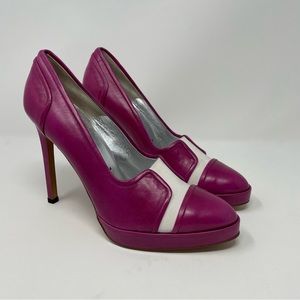 Chic Fuchsia Leather Heels